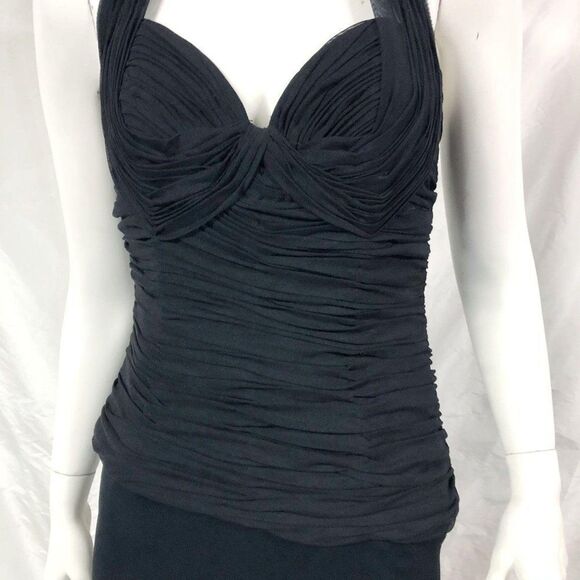 Vintage VICKY TIEL Couture Halter Body Con Dress - Picture 2 of 6